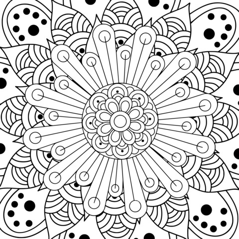 Vibrant Mandala Coloring Page