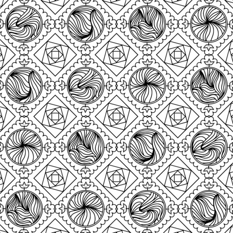 Colorful Geometric Pattern Coloring Page