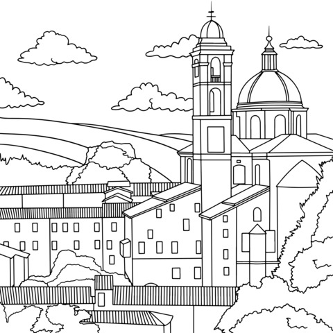 Townscape Coloring Page