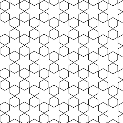 Geometric Star - shaped Coloring Page Pattern