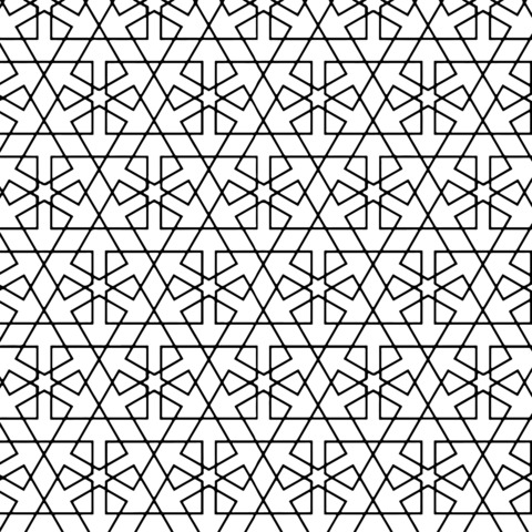 幾何学的模様の塗り絵ページ