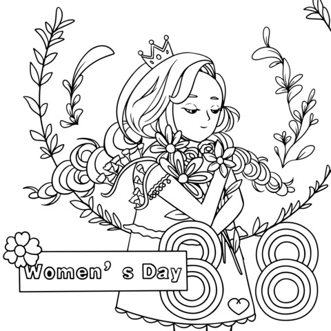 Princess - themed Coloring Page for International Women's Day