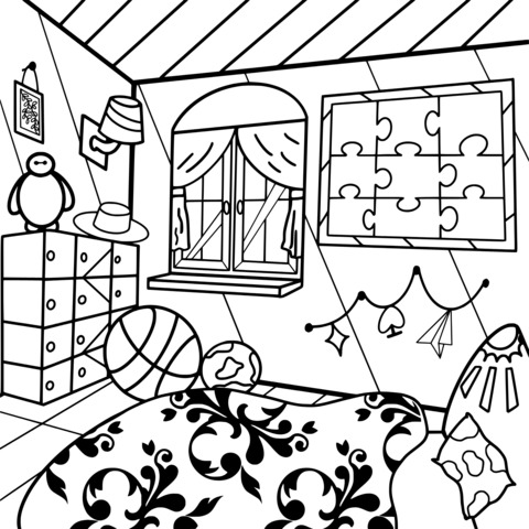 Children's Room - themed Coloring Page