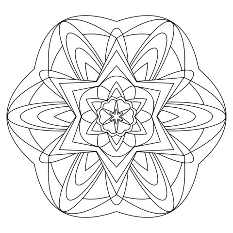 Página de colorear de mandala colorido