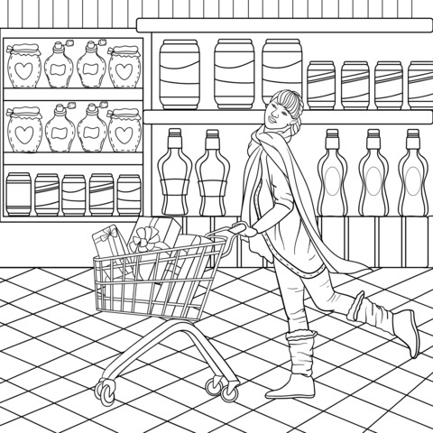 Woman Shopping in the Supermarket