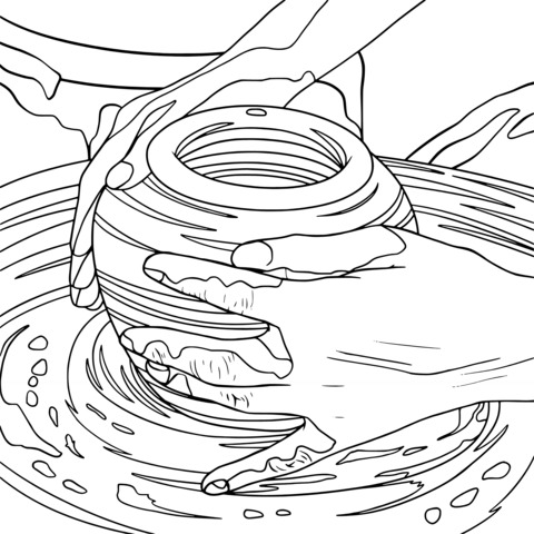 Pottery - making Coloring Page