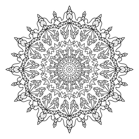 Exquisito Patrón de Página para Colorear Mandala