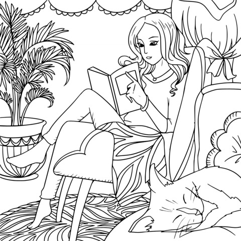 A Lady's Cozy Reading Time