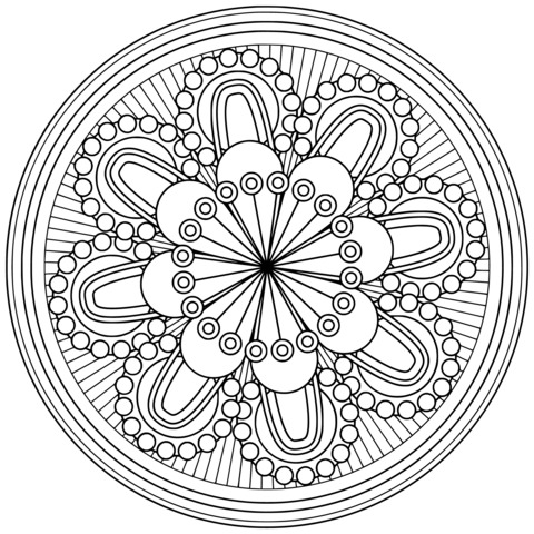 Página de colorear de mandala colorido