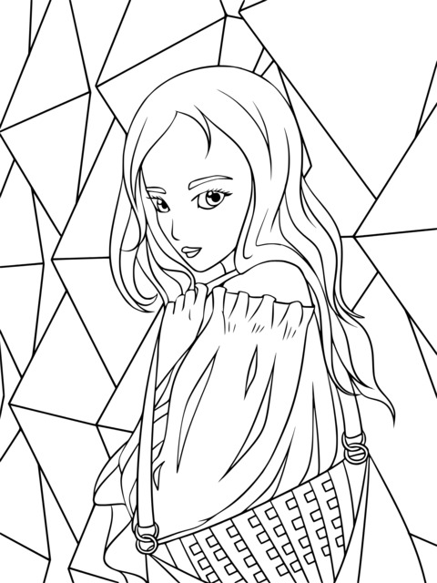 Fashionable Girl Coloring Page