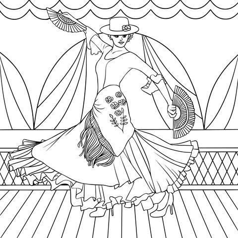 Flamenco Dancer Coloring Page