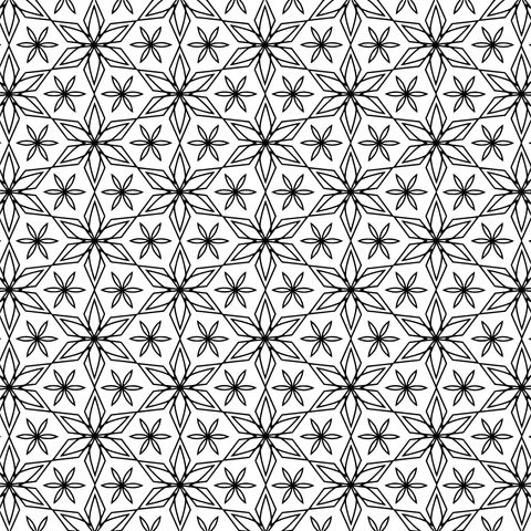 Exquisite Geometric Floral Pattern Coloring Page