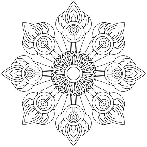 Hermosa Página de Colorear Mandala