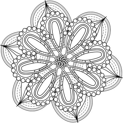 Beautiful Mandala - style Coloring Page Pattern