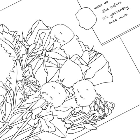 Romantic Flower Coloring Page