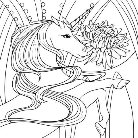 Unicorn and Chrysanthemum