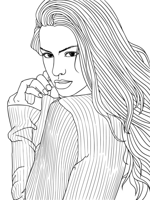 Blonde Woman Fashion Illustration Coloring Page