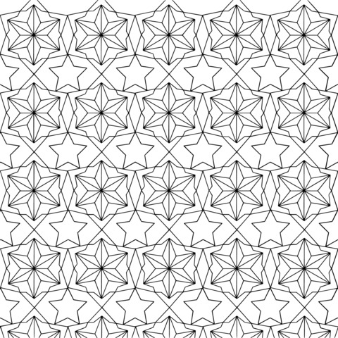 Gorgeous Star - shaped Pattern Coloring Page