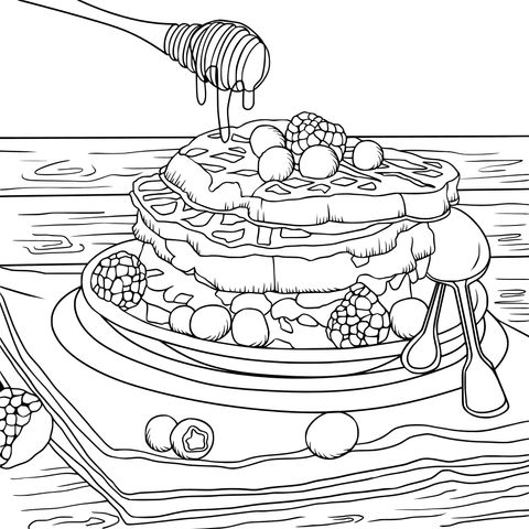 Delicious Waffles Coloring Page