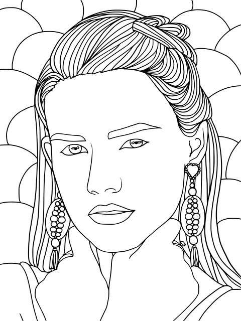 Colorful Female Illustration Coloring Page