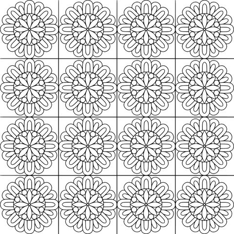 Colorful Flower Coloring Page Pattern