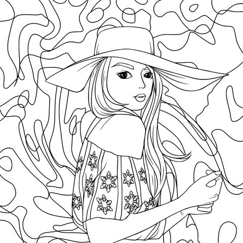 Fashionable Woman Coloring Page