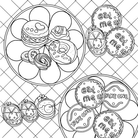 Colorful Dessert Coloring Page