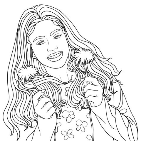 Happy Girl Holding Sparklers Coloring Page