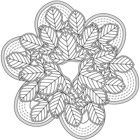 Colorful Leaf Coloring Page Pattern