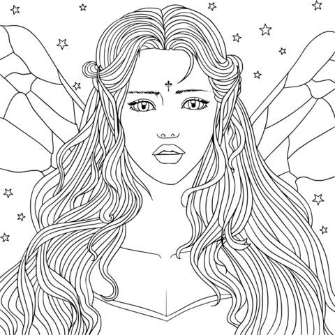 Beautiful Fairy Elf Coloring Page