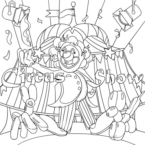 Circus Show Coloring Page