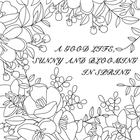 Spring Flower - themed Coloring Page