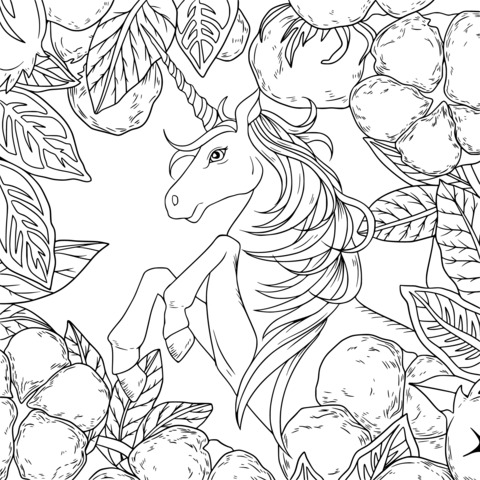 Magical Unicorn Coloring Page