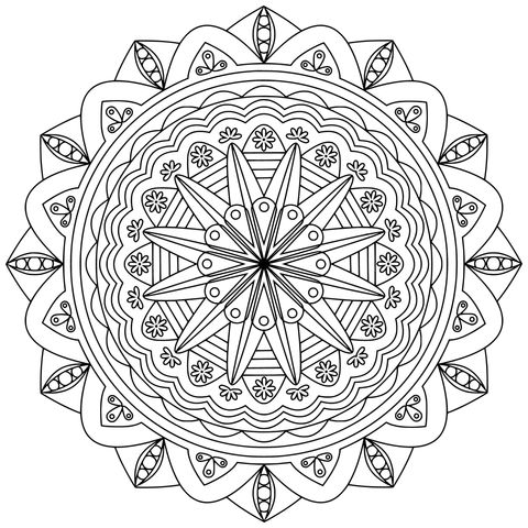 Padrão de Mandala Colorido