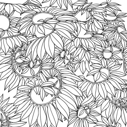 Lush Green Leaves Coloring Page