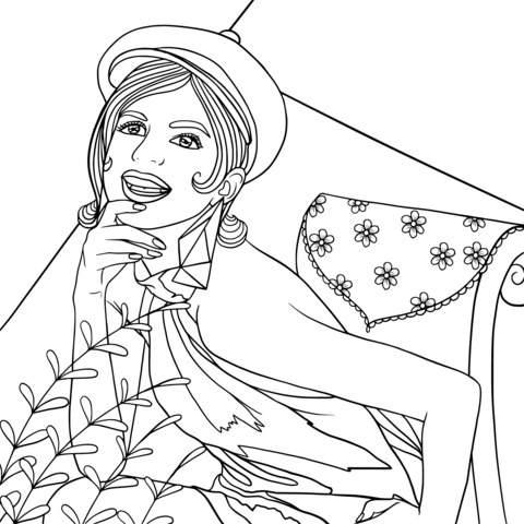 Fashionable Woman Coloring Page