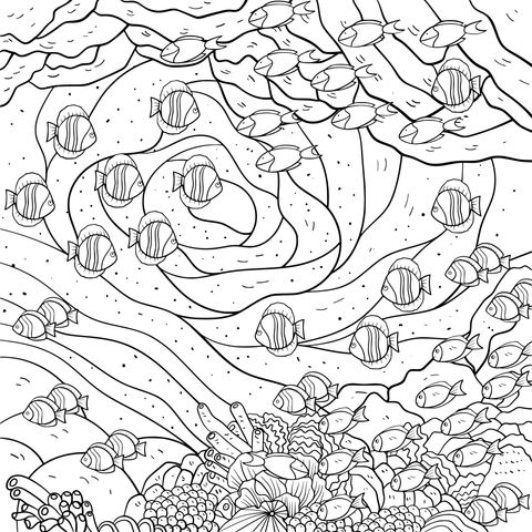 Colorful Underwater World Coloring Page