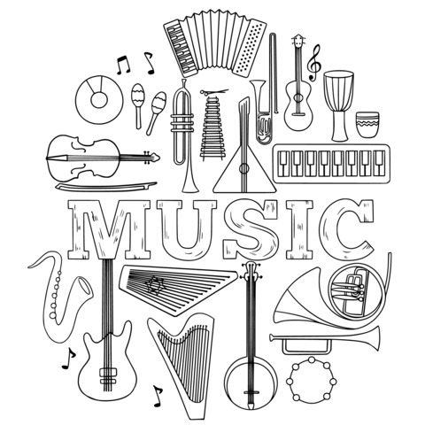 Diverse Musical Instruments and Music