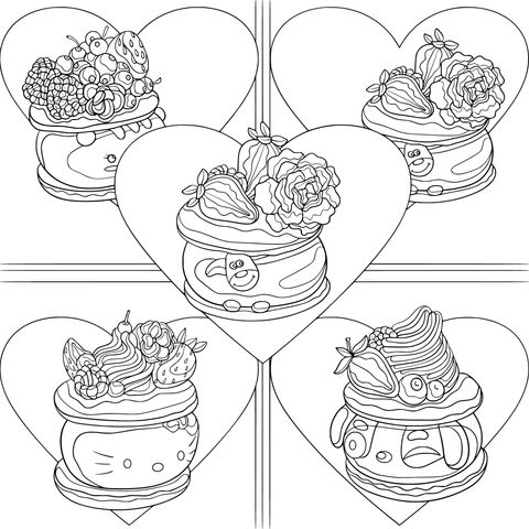 Delicious Dessert - themed Coloring Page