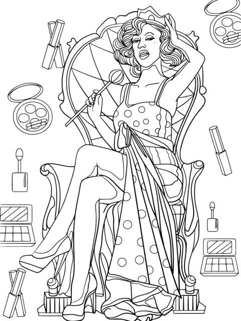 Vintage Beauty Star Coloring Page