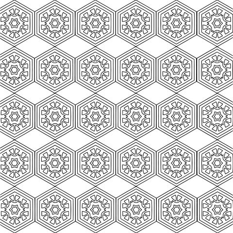 Colorful Hexagonal Pattern Coloring Page