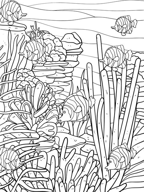 Underwater World Coloring Page