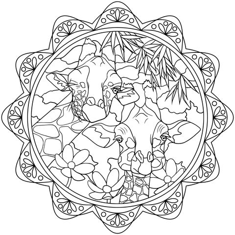 Cute Giraffes Coloring Page