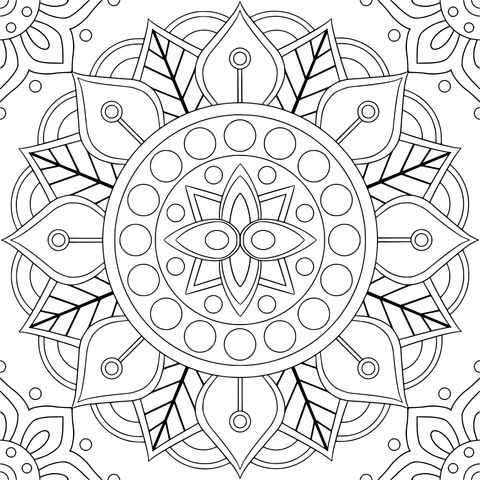 Vibrante Página de Colorir Mandala