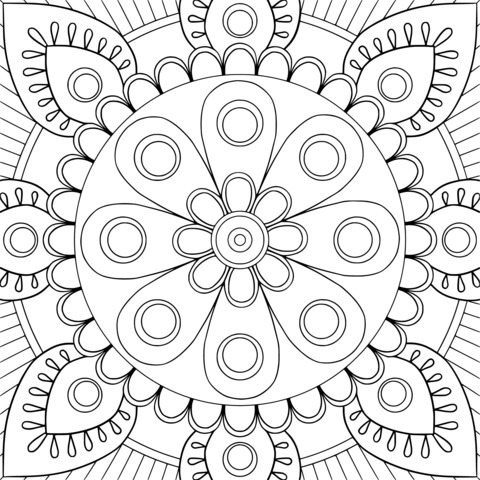 Linda Página de Colorir Mandala