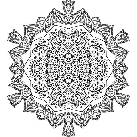 Linda Página de Colorir Mandala