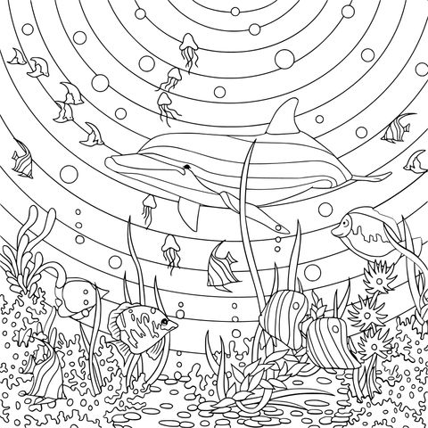 Ocean Creatures Coloring Page: Dive into a Colorful Underwater World