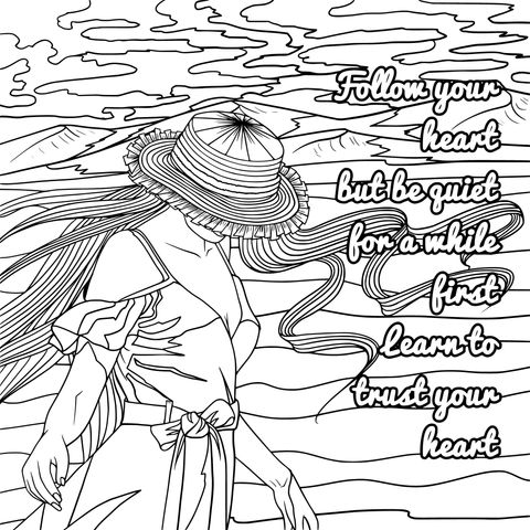 Inspiring Quote Coloring Page: Follow Your Heart