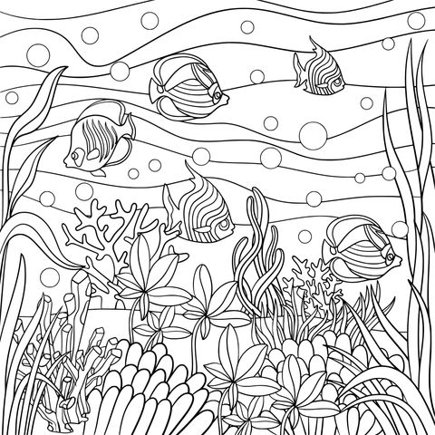 Underwater World Coloring Page