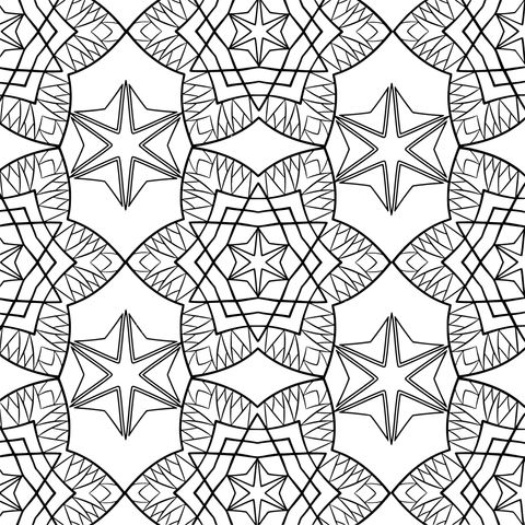 Gorgeous Star - shaped Pattern Coloring Page